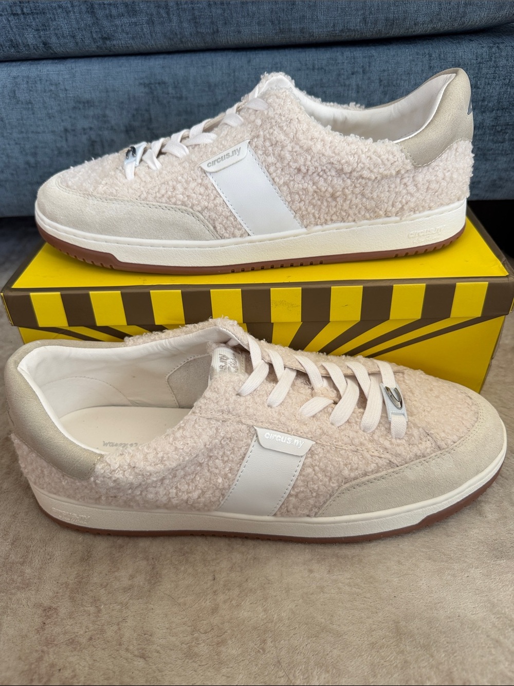 Circus by Sam Edelman Neutral Cream Sherpa Sneakers